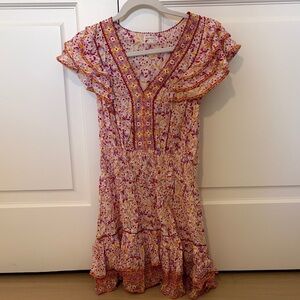 Poupette St Barth Camilla Floral V-Neck Minidress